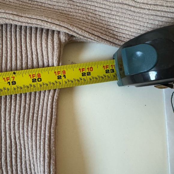 ANTHROPOLOGIE Saturday Sunday Womens Med Cowl Neck Sweater Textured Chevron Tan - Picture 7 of 10